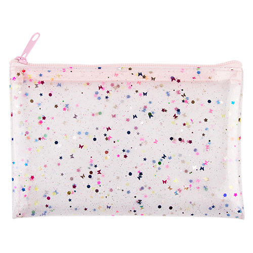 

Косметичка LADY PINK GLITTER белая
