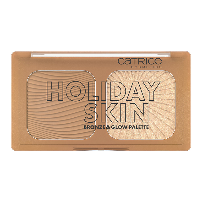 Палетка для макияжа лица CATRICE HOLIDAY SKIN BRONZE & GLOW PALETE бронзер для лица, хайлайтер для лица тон 010