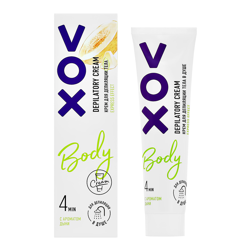 Крем для депиляции VOX в душе с ароматом дыни 100 мл vox гель для депиляции тела vox с ароматом дыни 150 мл