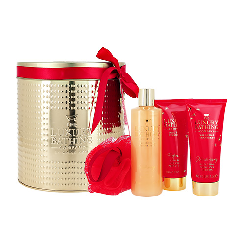 

Набор подарочный женский THE LUXURY BATHING BY GRACE COLE WILD FIG & CRANBERRY пена для ванны 250 мл, крем для тела 150 мл, гель для душа 150 мл, мочалка