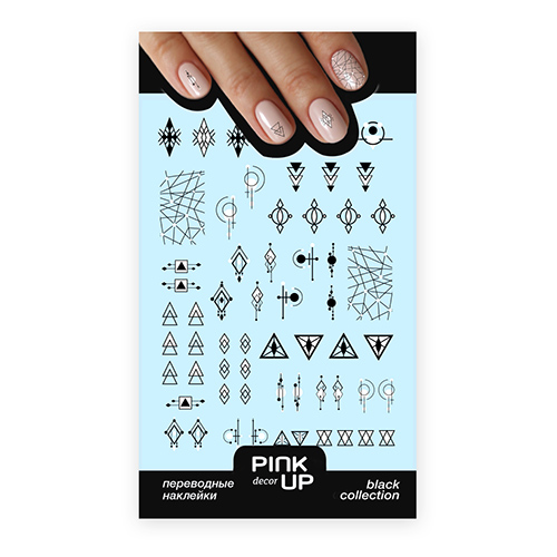 

Наклейки для ногтей PINK UP DECOR BLACK AND WHITE переводные тон 683