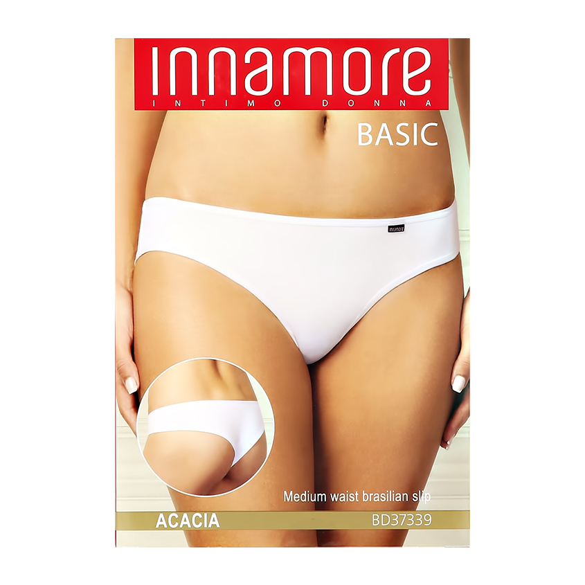 Трусы женские INNAMORE UNDERWEAR бразилиано средней посадки из хлопка bianco, 3