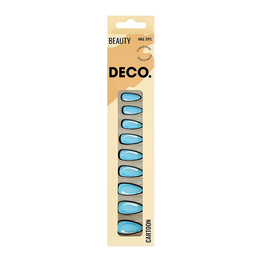 цена Набор накладных ногтей с клеевыми стикерами DECO. CARTOON blue 24 шт + клеевые стикеры 24 шт