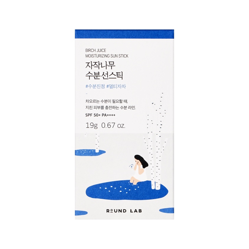 Стик для лица `ROUND LAB` BIRCH JUICE солнцезащитный SPF50+ PA++++ с березовым соком и гиалуроновой кислотой 19 г