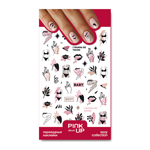 

Наклейки для ногтей PINK UP DECOR SEXY переводные тон 848