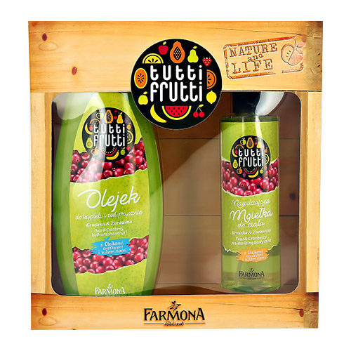 

Набор подарочный женский TUTTI FRUTTI Груша и клюква гель для душа 425 мл, бальзам-спрей для тела 200 мл