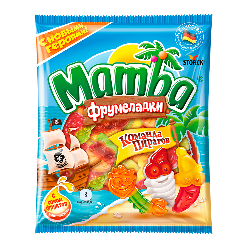 MAMBA Жевательный мармелад MAMBA команда пиратов 70 г