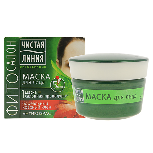 

Маска для лица ЧИСТАЯ ЛИНИЯ ФИТОТЕРАПИЯ ФИТОСАЛОН антивозрастная с красным кленом 45 мл