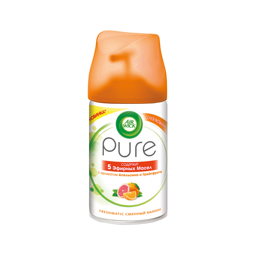 Сменный блок AIR WICK PURE 5 эфирных масел с ароматом апельсина и грейпфрута 250 мл