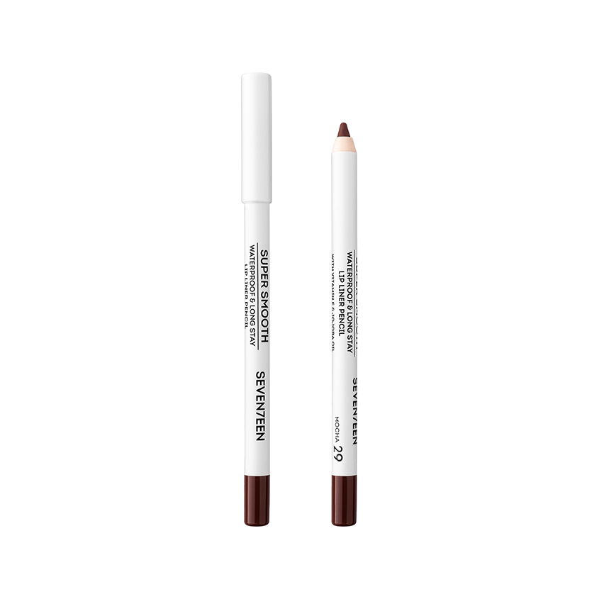 Карандаш для губ SEVENTEEN SUPER SMOOTH W/P LIP LINER водойстойкий с витамином Е тон 29 Кофе мокко