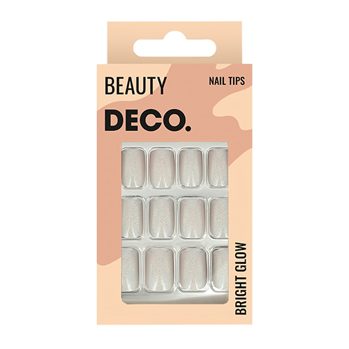 

Набор накладных ногтей DECO. BRIGHT GLOW silver 24 шт + клеевые стикеры 24 шт