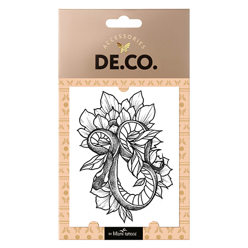 

Татуировка для тела DE.CO. REAL TATTOO by Miami tattoos переводная Floral snake