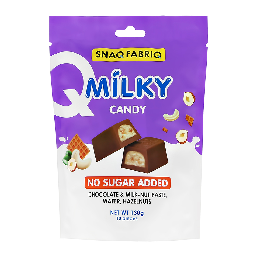 Молочный шоколад SNAQ FABRIQ с молочно-ореховой пастой, вафлей и фундуком 130 г