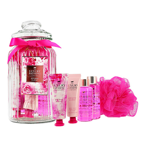 

Набор подарочный женский THE LUXURY BATHING BY GRACE COLE PINK PEONY & VETIVER крем для тела 50 мл, крем для рук и ногтей 50 мл, пена для ванны 100 мл, гель для душа 100 мл, мочалка