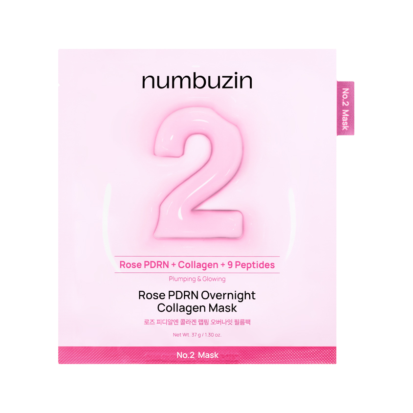 Маска для лица `NUMBUZIN` NO. 2 Rose PDRN Overnight Collagen коллагеновая с ПДРН 37 г