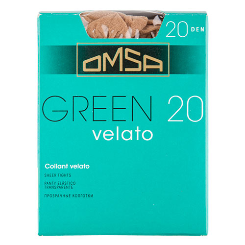 Колготки женские в коробочке `OMSA` GREEN 20 den (Caramello) р-р 2
