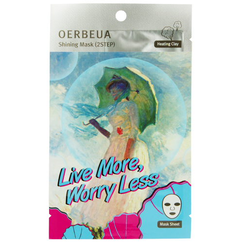 

2-Ступенчатая система ухода за лицом OERBEUA LIVE MORE,WORRY LESS для сияния кожи распаривающая маска для лица, тканевая маска для лица 4 г + 21 мл