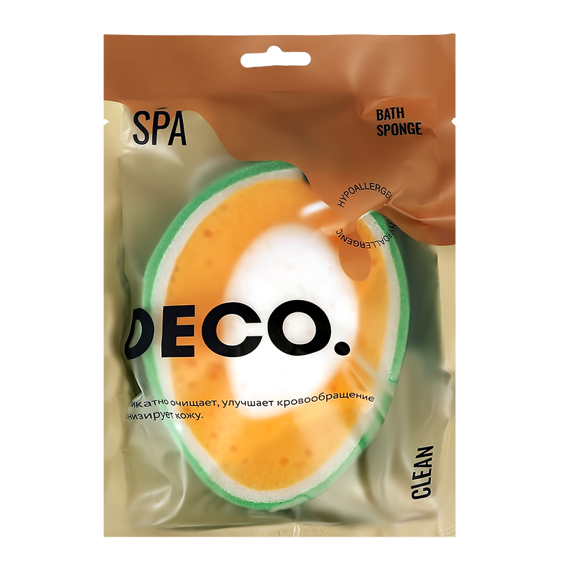 Губка для тела `DECO.` со шнурком (mango)