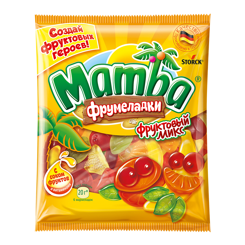 Жевательный мармелад `MAMBA` фруктовый микс 72 г