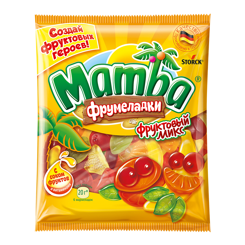 MAMBA Жевательный мармелад MAMBA фруктовый микс 72 г цена и фото