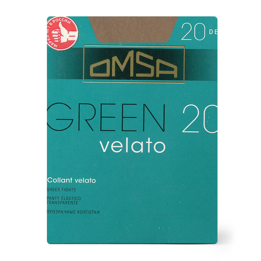 Колготки женские в коробочке `OMSA` GREEN 20 den (Caramello) р-р 3