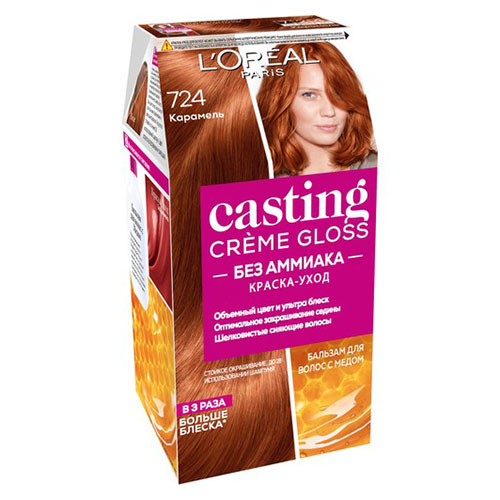 

Крем-краска для волос LOREAL CASTING CREME GLOSS тон 724 Карамель