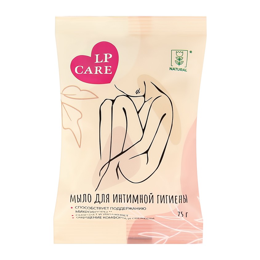 Мыло твердое для интимной гигиены LP CARE натуральное 60 г гель для интимной гигиены lp care balance 100 мл