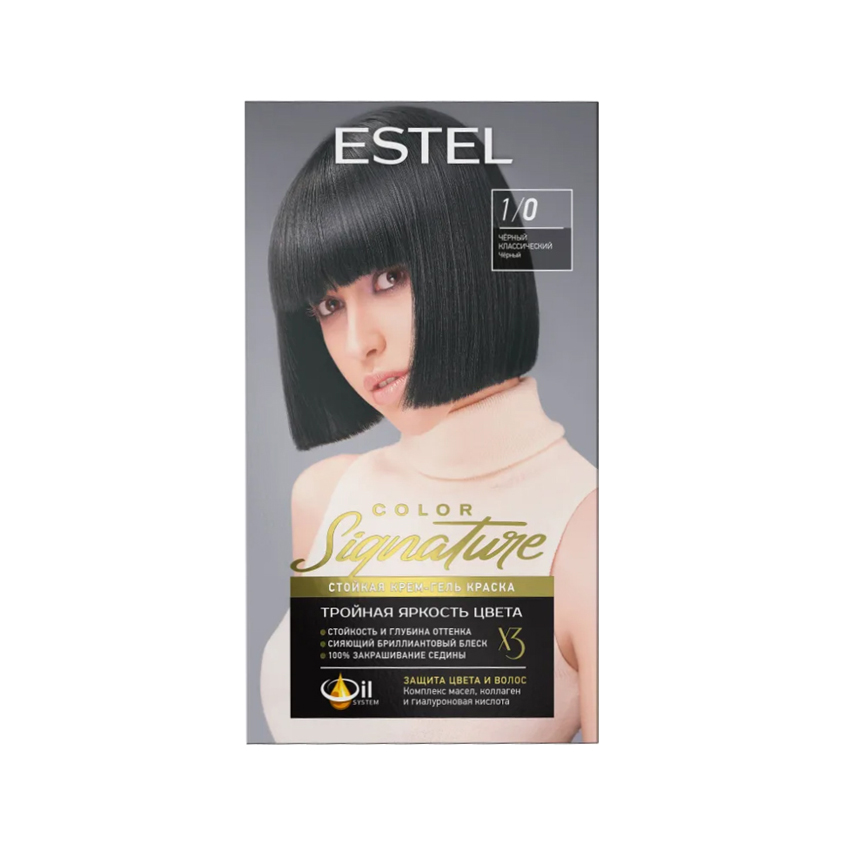 Крем-гель краска для волос ESTEL COLOR SIGNATURE 1/0 Чёрный классический