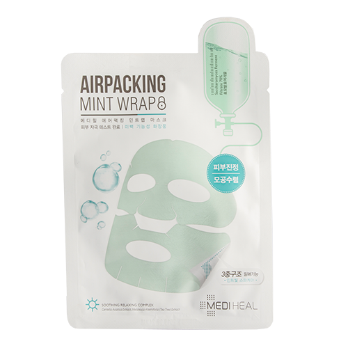 

Маска для лица MEDIHEAL AIRPACKING mint wrap успокаивающая фольгированная 18 мл