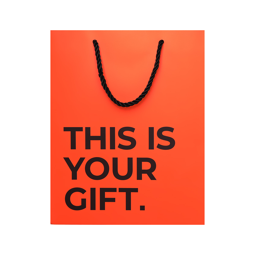 Сумка бумажная FUN THIS IS YOUR GIFT orange в ассортименте M