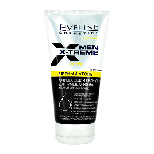 

Гель-скраб для умывания EVELINE MEN X-TREME 6 в 1 против черных точек 150 мл