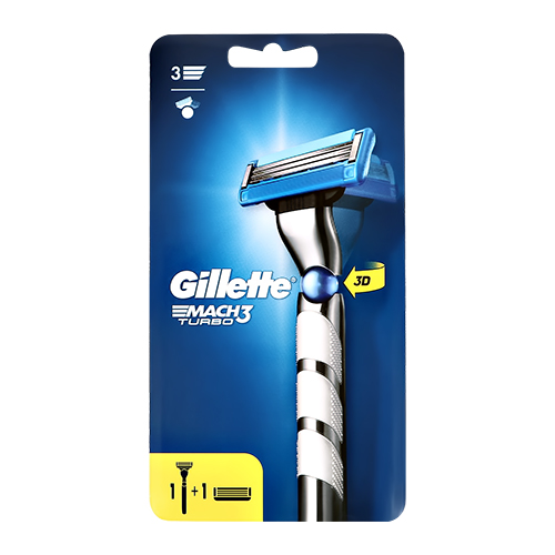 цена GILLETTE Станок для бритья GILLETTE MACH3 TURBO 3D с 2 сменными кассетами