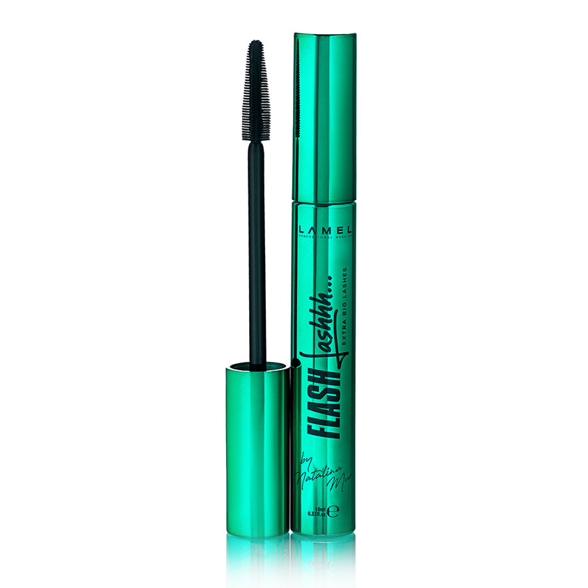 

Тушь для ресниц LAMEL PROFESSIONAL FLASH LASHHH EXTRA BIG LASHES BY NATALINA NUA с эффектом накладных ресниц черная