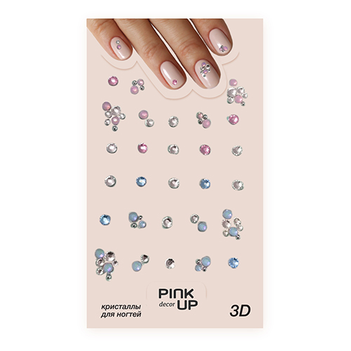 

Кристаллы для ногтей PINK UP DECOR 3D переводные тон 882