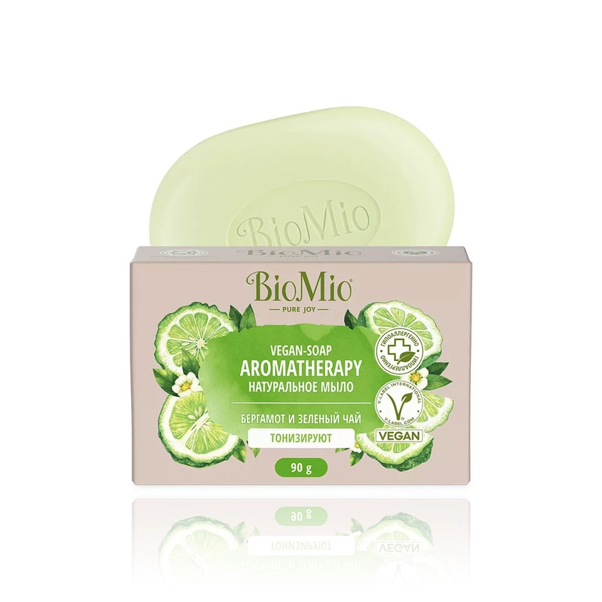 Мыло твердое BIOMIO BIO-SOAP Бергамот и зеленый чай 90 г мыло натуральное biomio vegan soap бергамот и зеленый чай 90 гр 3 упаковки