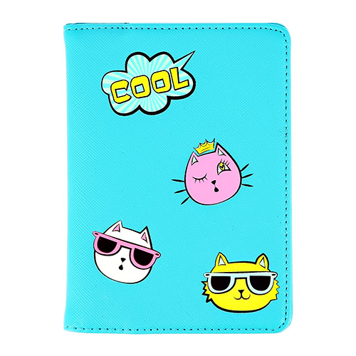 

Обложка для паспорта LADY PINK неон голубой