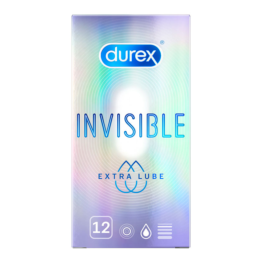 Презервативы DUREX Invisible Extra Lube 12 шт набор durex презервативы classic 12 шт invisible extra lube 3 шт
