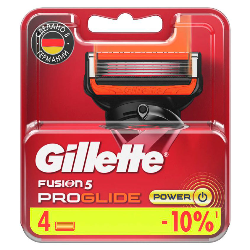 Кассеты для станка GILLETTE FUSION PROGLIDE POWER 4 шт сменные кассеты для бритвы 4 шт gillette fusion5 proglide 4 шт