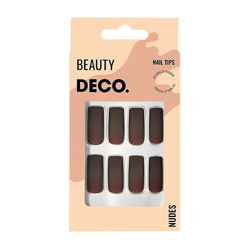 

Набор накладных ногтей DECO. NUDES choco square 24 шт + клеевые стикеры 24 шт