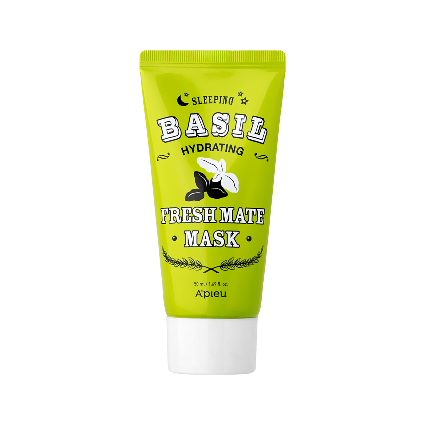 Ночная маска для лица APIEU FRESH MATE MASK увлажняющая с экстрактом базилика и баобаба 50 мл