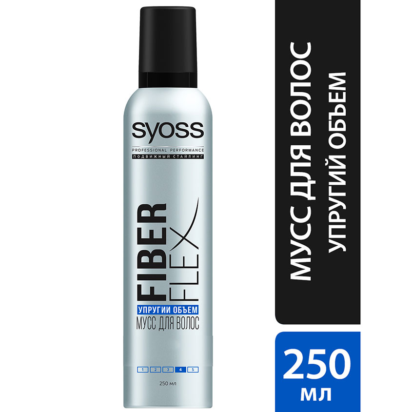 Мусс для волос `SYOSS` FIBER FLEX Упругий объем 250 мл