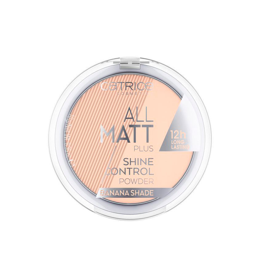 матирующая пудра для лица all matt plus shine control powder 10г 002 banana bright CATRICE Пудра компактная для лица CATRICE ALL MATT PLUS SHINE CONTROL матирующая тон 002