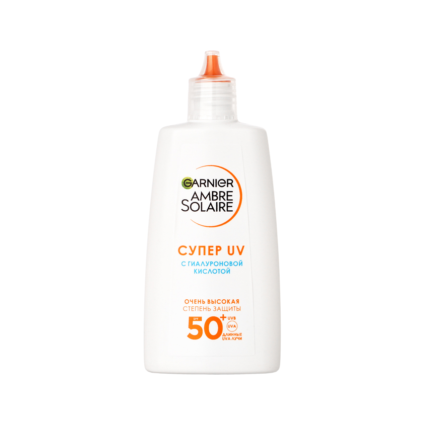 Флюид для лица GARNIER AMBRE SOLAIRE СУПЕР UV увлажняющий солнцезащитный с гиалуроновой кислотой SPF 50+ 40 мл