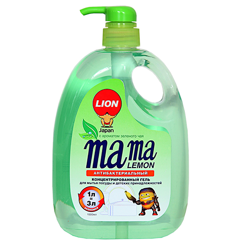 

Средство для мытья посуды MAMA LEMON Зеленый чай жидкое антибактериальное 1 л