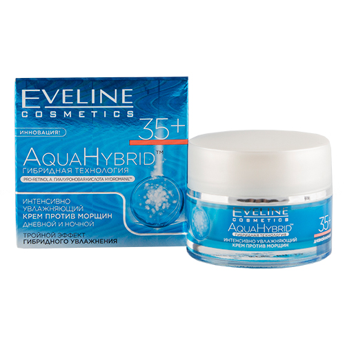 

Крем для лица EVELINE AQUA HYBRID дневной и ночной 35+ против морщин 50 мл