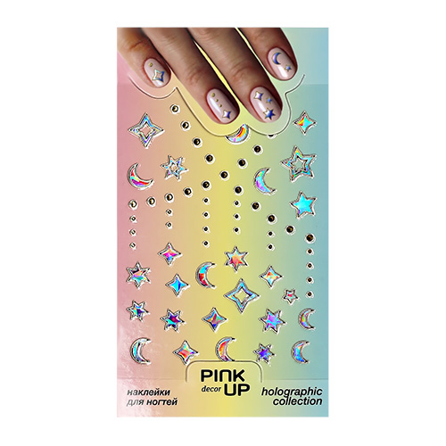 

Наклейки для ногтей PINK UP DECOR HOLOGRAPHY переводные тон 816