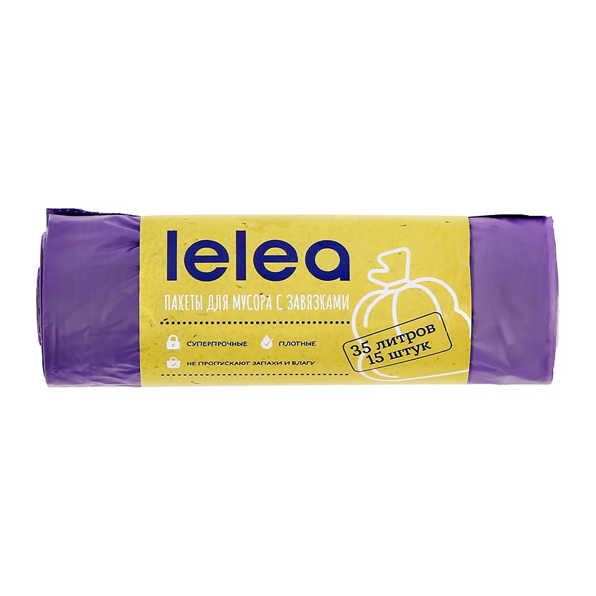 lelea мешки для мусора lelea прочные с затяжками 35 л 15 шт LELEA Мешки для мусора LELEA прочные с затяжками 35 л 15 шт