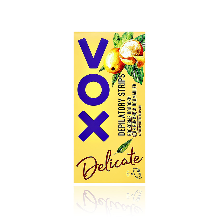 Полоски восковые для бикини VOX с экстрактом марулы 6 шт vox восковые полоски для бикини и подмышек 6 шт
