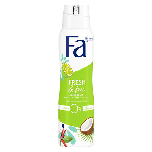 

Део-спрей жен. FA FRESH & FREE аромат лайма и кокоса 150 мл