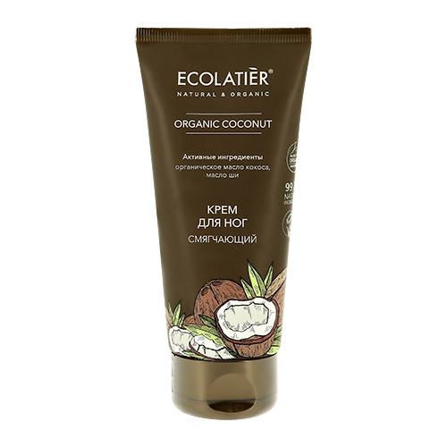 Крем для ног ECOLATIER ORGANIC COCONUT смягчающий 100 мл крем для ног ecolatier men deo effect 100 мл